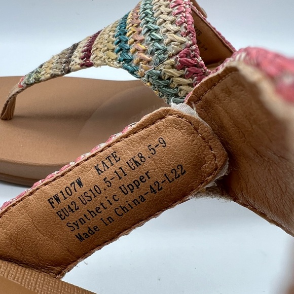 Aetrex Women Thong Kate Tan Sandals 10.5-11 Arch Support Heels NEW IN BOX - Picture 11 of 13